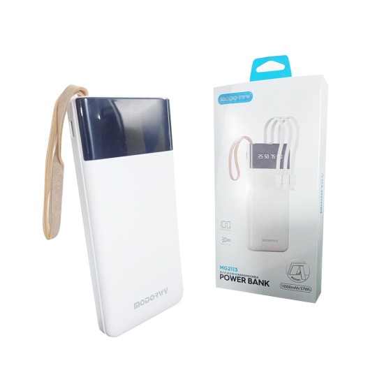 Modorwy 3 in 1 Power Bank MG2113 Built-in Cables 10000mAh White